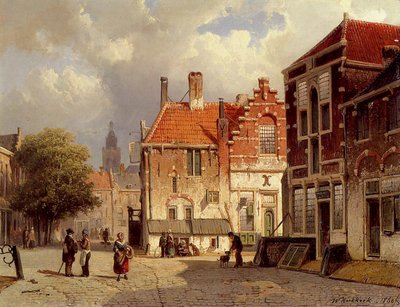A Dutch Town Square, 1860 by Willem Koekkoek